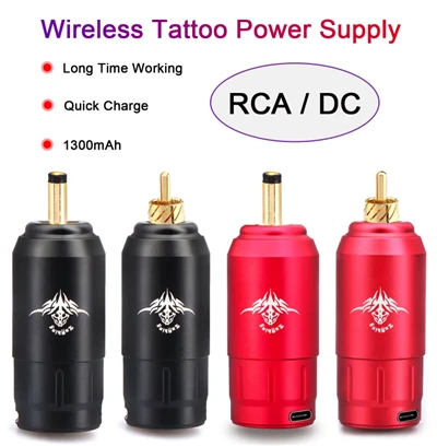 Tatueringsbatteri Long Life 1300 MAh Bärbart RCA/DC-gränssnitt